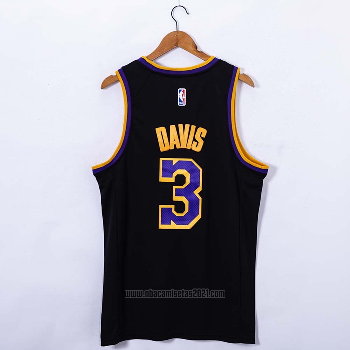 Camiseta Los Angeles Lakers Anthony Davis #3 Earned 2020-21 Negro